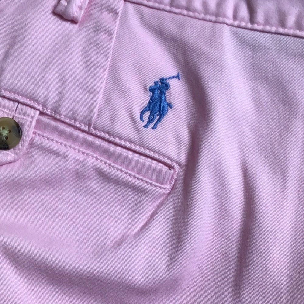 Ralph Lauren Pink Men’s Flat Front Shorts with Blue Pony size 46:classic fit - Picture 2 of 16